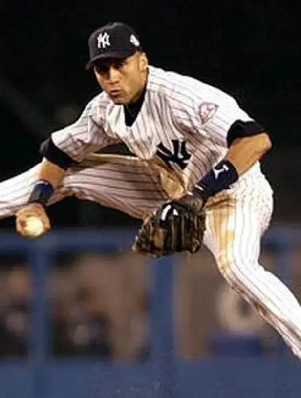 DEREK JETER New York Yankees 2003 Majestic Cooperstown Home Baseball Jersey 