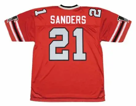 DEION SANDERS Atlanta Falcons 1989 Home Throwback NFL Football Jersey 
