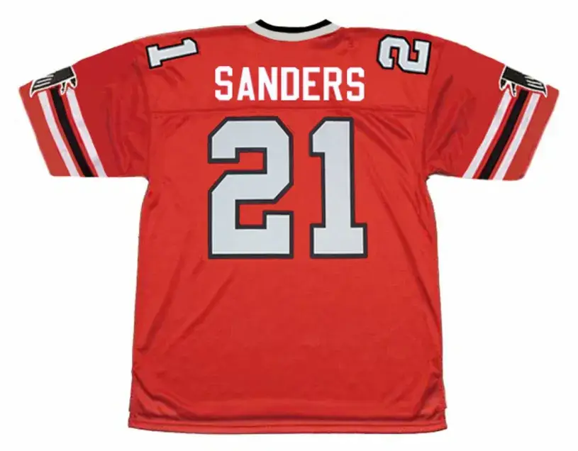 DEION SANDERS Atlanta Falcons 1989 Home Throwback NFL Football Jersey 