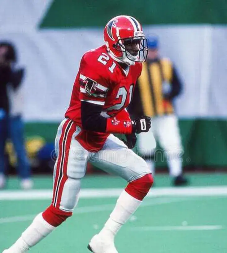 DEION SANDERS Atlanta Falcons 1989 Home Throwback NFL Football Jersey 