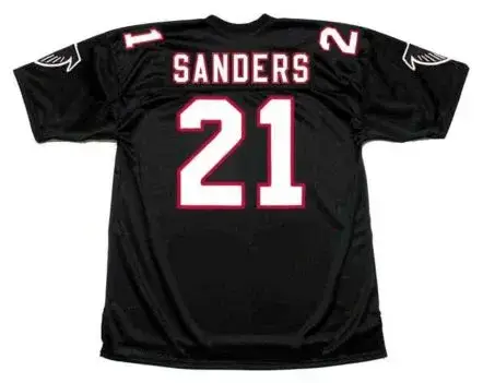 DEION SANDERS Atlanta Falcons 1991 Home Throwback NFL Football Jersey 