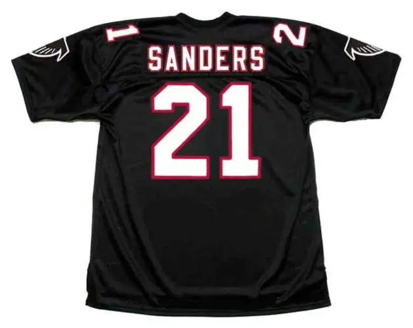 DEION SANDERS Atlanta Falcons 1991 Home Throwback NFL Football Jersey 