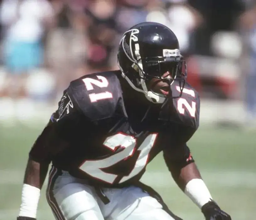 DEION SANDERS Atlanta Falcons 1991 Home Throwback NFL Football Jersey 