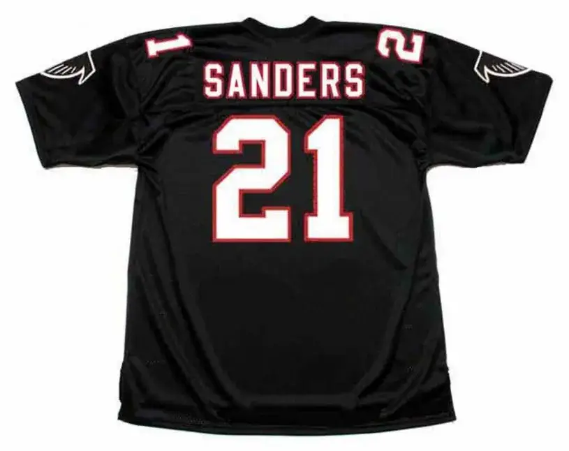 DEION SANDERS Atlanta Falcons 1993 Home Throwback NFL Football Jersey 