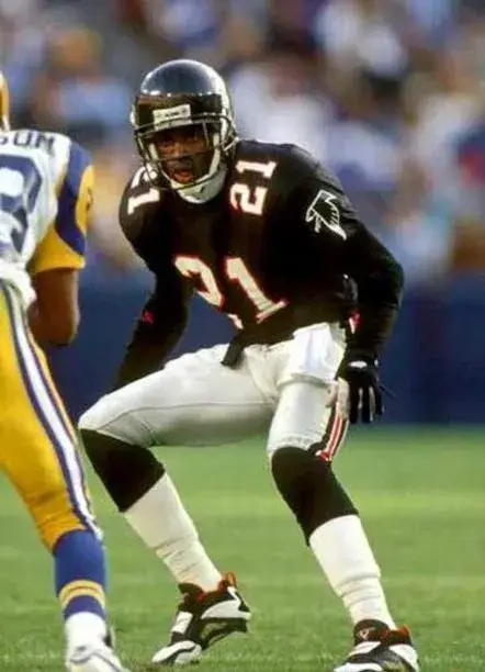 DEION SANDERS Atlanta Falcons 1993 Home Throwback NFL Football Jersey 