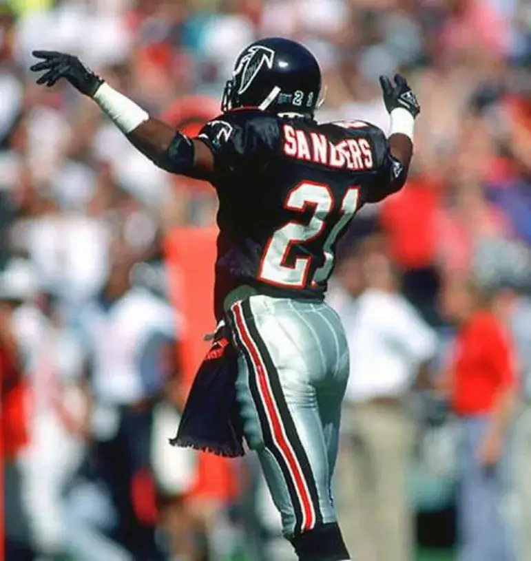 DEION SANDERS Atlanta Falcons 1993 Home Throwback NFL Football Jersey 