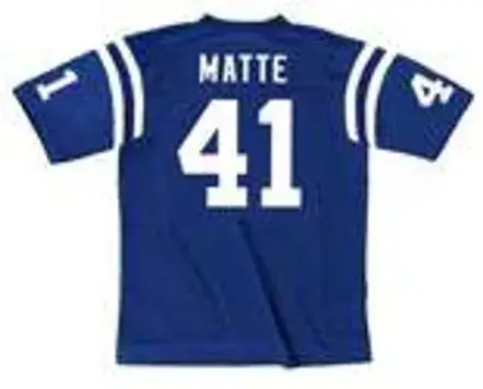 TOM MATTE Baltimore Colts 1970 Throwback Home NFL Football Jersey 