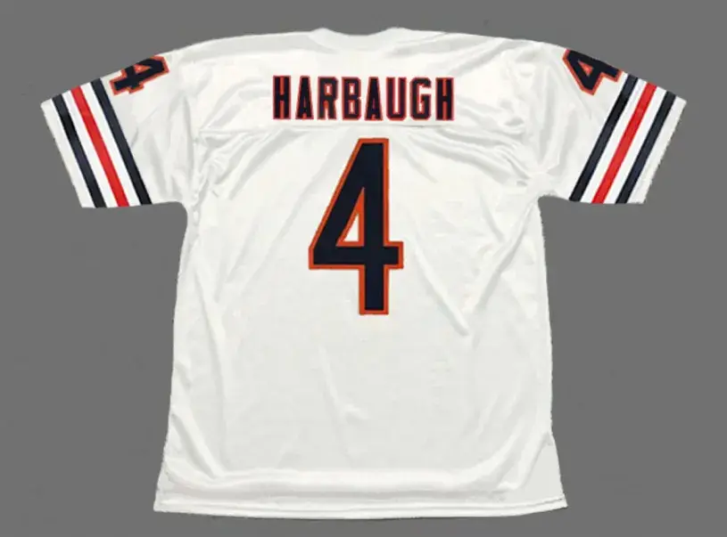 JIM HARBAUGH Chicago Bears 1988 Throwback NFL Football Jersey 