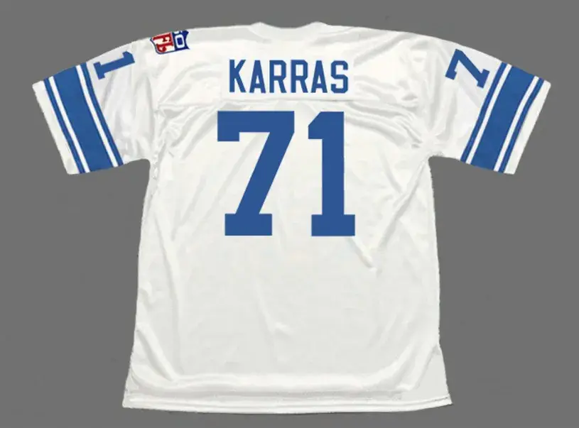 ALEX KARRAS Detroit Lions 1969 Throwback NFL Football Jersey 