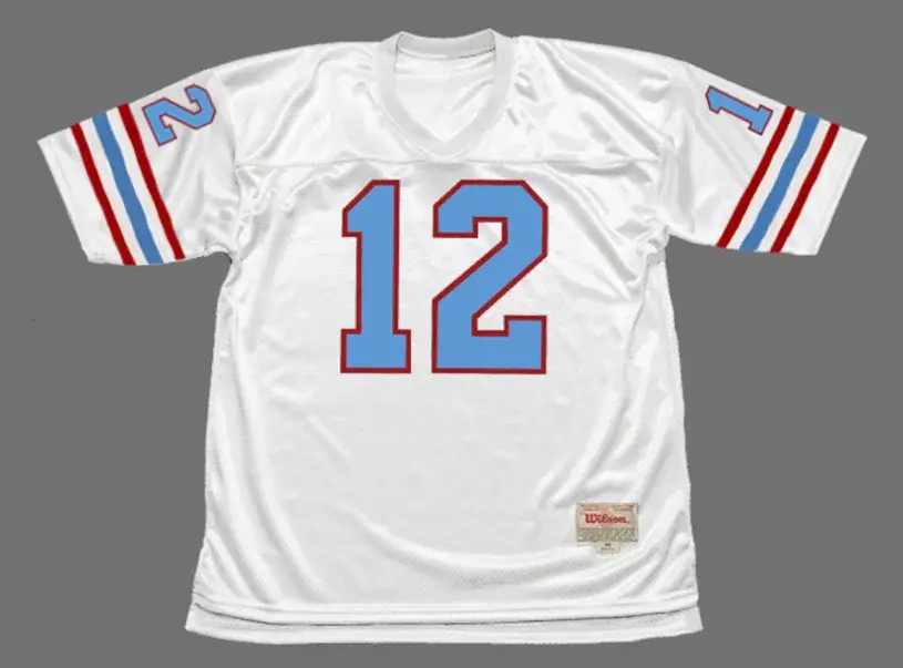 KEN STABLER Houston Oilers 1981 Throwback NFL Football Jersey