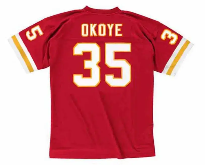 CHRISTIAN OKOYE Kansas City Chiefs 1989 Throwback Home NFL Football Jersey 