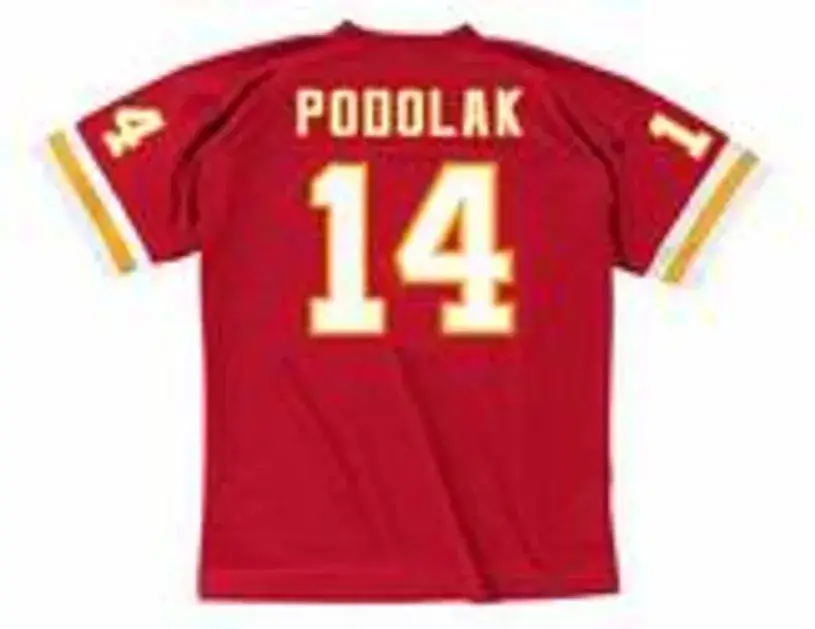 ED PODOLAK Kansas City Chiefs 1973 Throwback Home NFL Football Jersey 