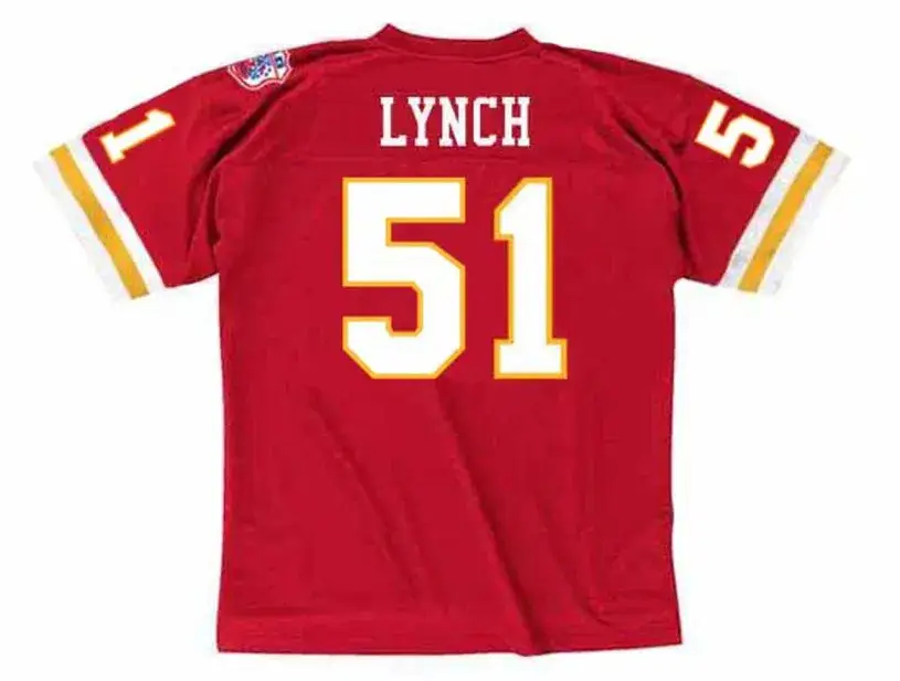 JIM LYNCH Kansas City Chiefs 1969 Throwback Home NFL Football Jersey 