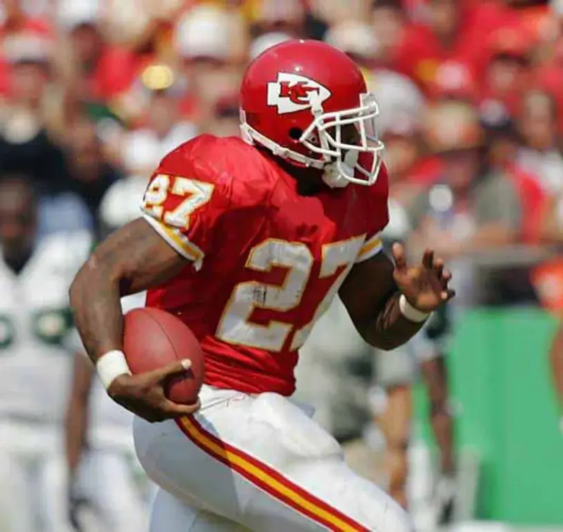 LARRY JOHNSON Kansas City Chiefs 2005 Throwback Home NFL Football Jersey 