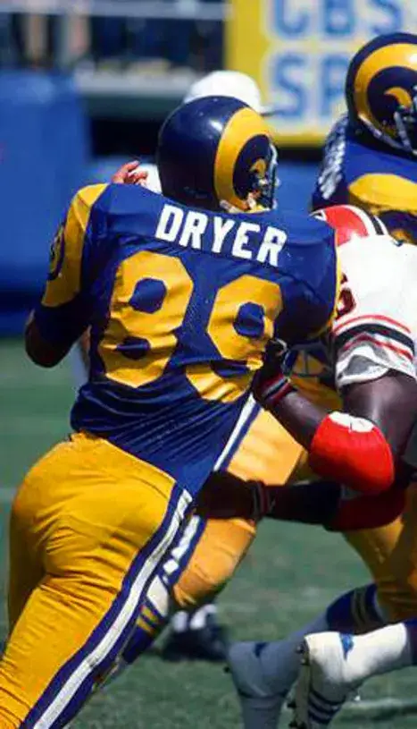 FRED DRYER Los Angeles Rams 1975 Throwback NFL Football Jersey 