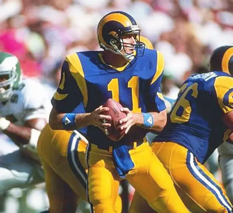 JIM EVERETT Los Angeles Rams 1989 Throwback NFL Football Jersey 