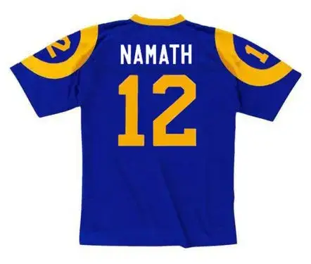 JOE NAMATH Los Angeles Rams 1977 Throwback NFL Football Jersey 