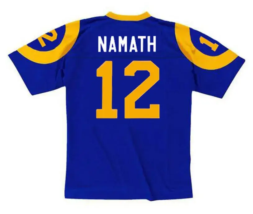 JOE NAMATH Los Angeles Rams 1977 Throwback NFL Football Jersey 