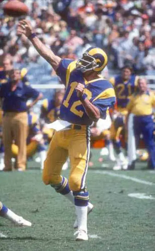 JOE NAMATH Los Angeles Rams 1977 Throwback NFL Football Jersey 