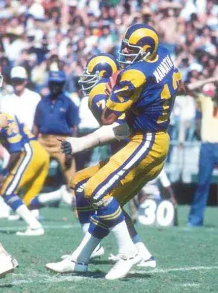 JOE NAMATH Los Angeles Rams 1977 Throwback NFL Football Jersey 