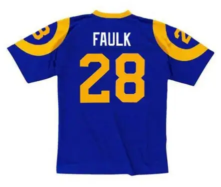 MARSHALL FAULK St. Louis Rams 1999 Throwback NFL Football Jersey 