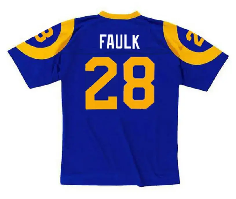 MARSHALL FAULK St. Louis Rams 1999 Throwback NFL Football Jersey 
