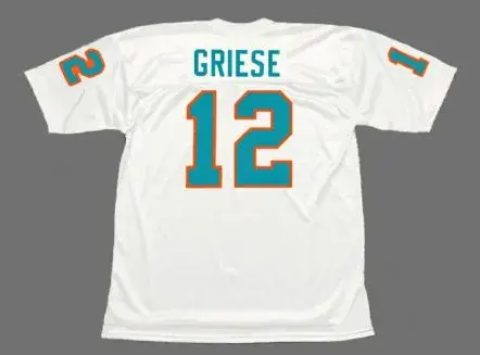 BOB GRIESE Miami Dolphins 1972 Throwback NFL Football Jersey 