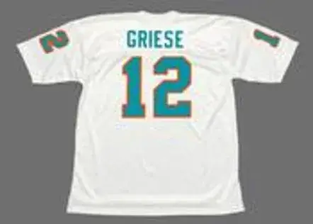 BOB GRIESE Miami Dolphins 1972 Throwback NFL Football Jersey 