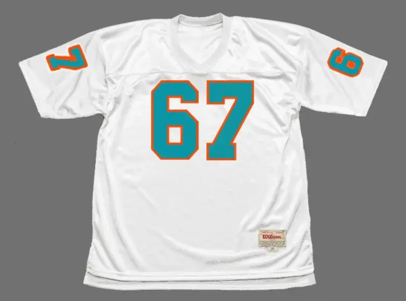 BOB KUECHENBERG Miami Dolphins 1972 Throwback NFL Football Jersey