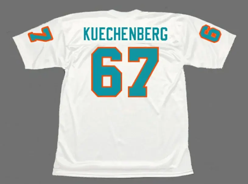 BOB KUECHENBERG Miami Dolphins 1972 Throwback NFL Football Jersey 