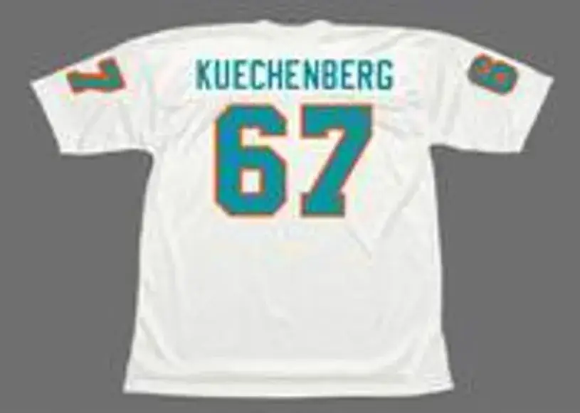 BOB KUECHENBERG Miami Dolphins 1972 Throwback NFL Football Jersey 