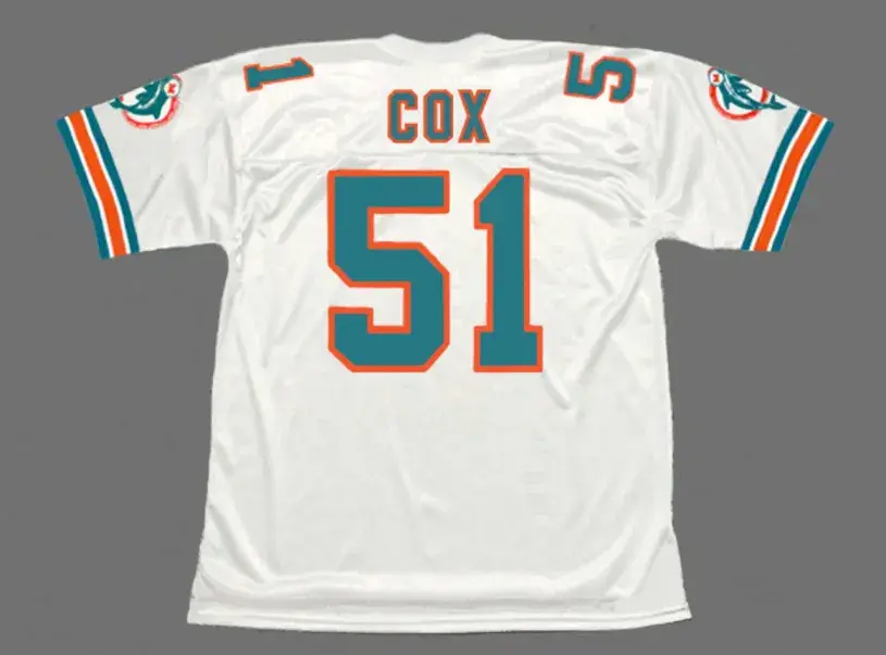 BRYAN COX Miami Dolphins 1994 Throwback NFL Football Jersey 