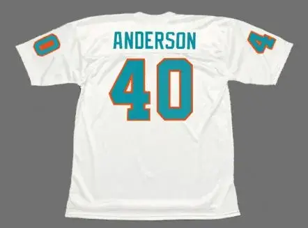 DICK ANDERSON Miami Dolphins 1972 Throwback NFL Football Jersey 