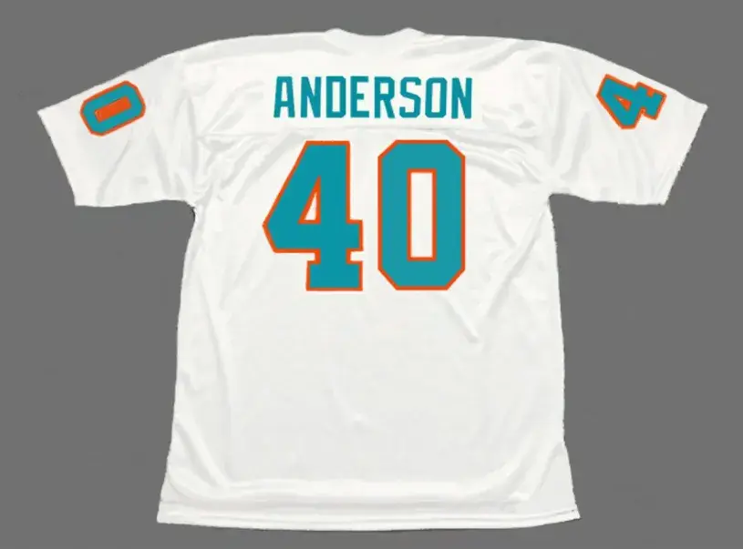 DICK ANDERSON Miami Dolphins 1972 Throwback NFL Football Jersey 