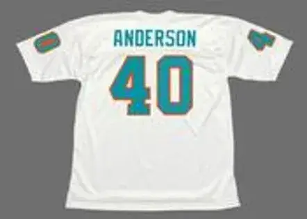 DICK ANDERSON Miami Dolphins 1972 Throwback NFL Football Jersey 