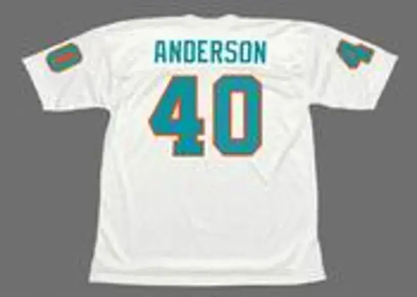 DICK ANDERSON Miami Dolphins 1972 Throwback NFL Football Jersey 