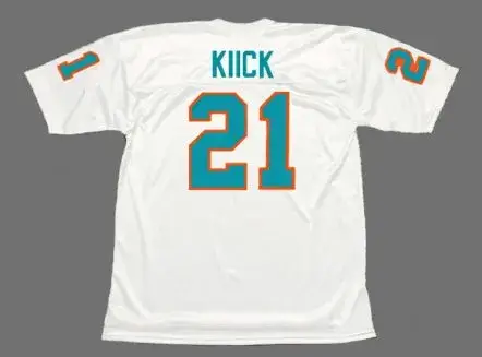JIM KIICK Miami Dolphins 1972 Throwback NFL Football Jersey 
