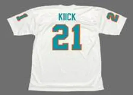 JIM KIICK Miami Dolphins 1972 Throwback NFL Football Jersey 