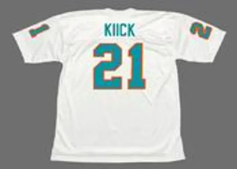JIM KIICK Miami Dolphins 1972 Throwback NFL Football Jersey 