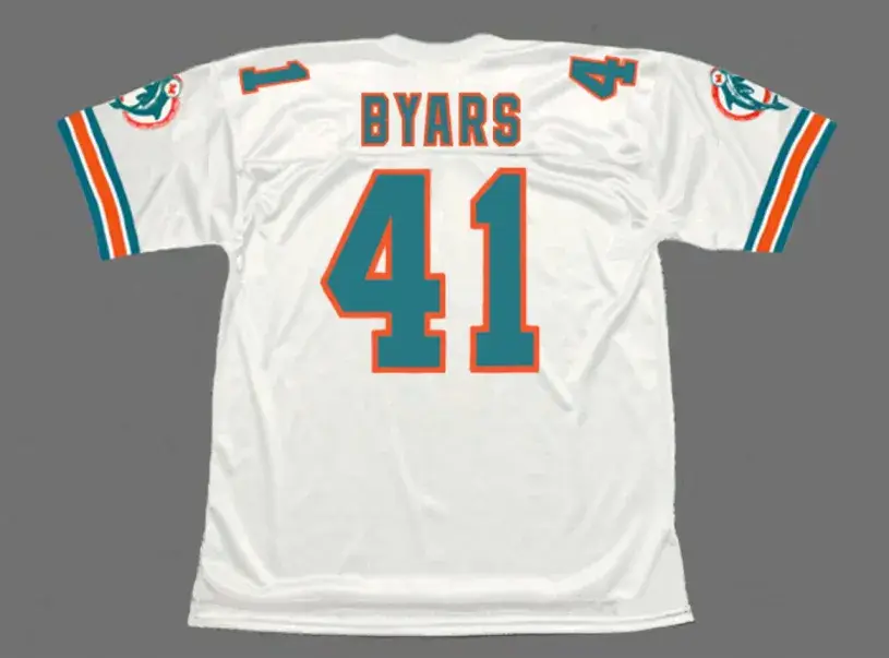 KEITH BYARS Miami Dolphins 1994 Throwback NFL Football Jersey 