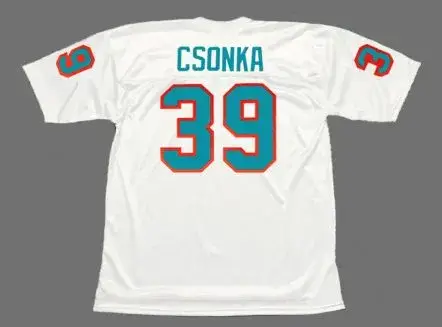 LARRY CSONKA Miami Dolphins 1972 Throwback NFL Football Jersey 