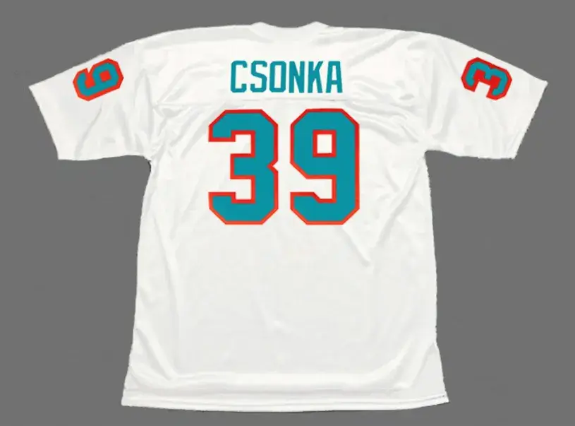 LARRY CSONKA Miami Dolphins 1972 Throwback NFL Football Jersey 