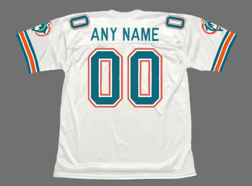 MIAMI DOLPHINS 1980’s Throwback NFL Jersey Customized “Any Name & Number(s)” 