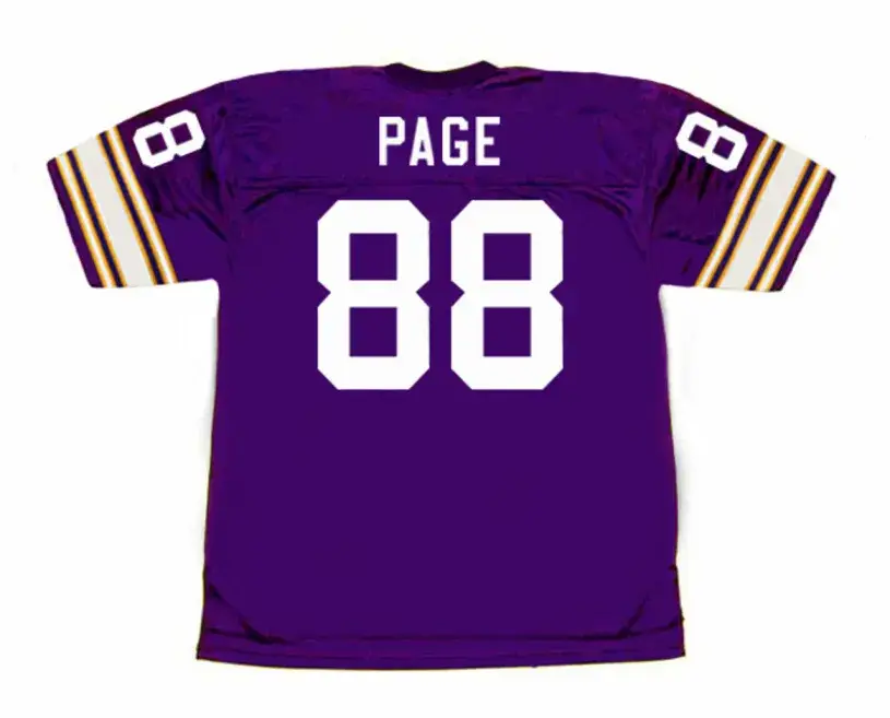 ALAN PAGE Minnesota Vikings 1975 Home Throwback NFL Football Jersey 