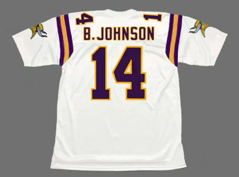 BRAD JOHNSON Minnesota Vikings 1997 Away Throwback NFL Football Jersey 