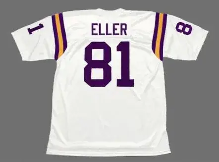 CARL ELLER Minnesota Vikings 1975 Away Throwback NFL Football Jersey 