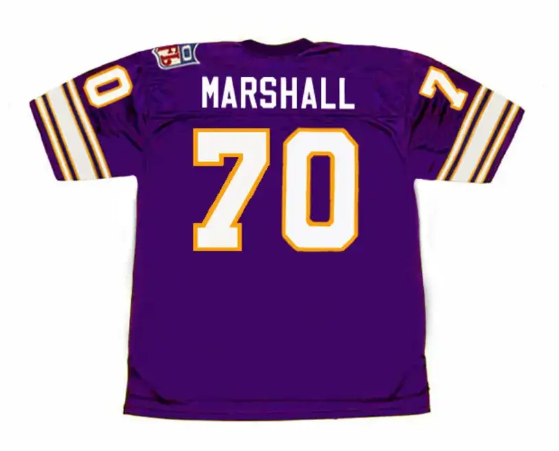 JIM MARSHALL Minnesota Vikings 1969 Throwback Home NFL Football Jersey 