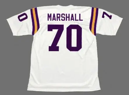 JIM MARSHALL Minnesota Vikings 1975 Away Throwback NFL Football Jersey 