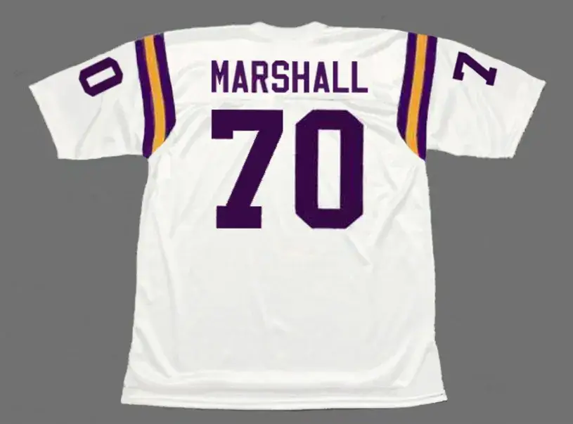 JIM MARSHALL Minnesota Vikings 1975 Away Throwback NFL Football Jersey 