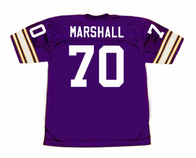 JIM MARSHALL Minnesota Vikings 1975 Home Throwback NFL Football Jersey 